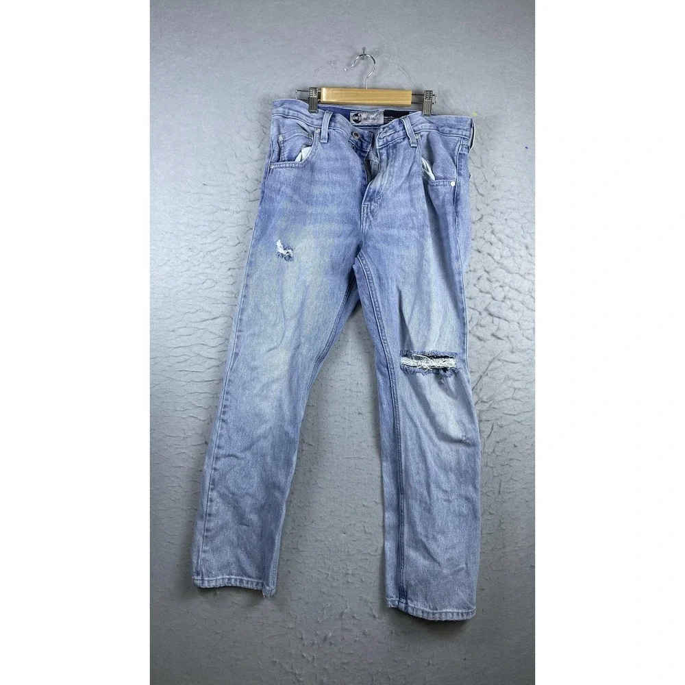 Levis SilverTab Straight Jeans Mens 30x30 Blue Light Wash Relaxed Distressed